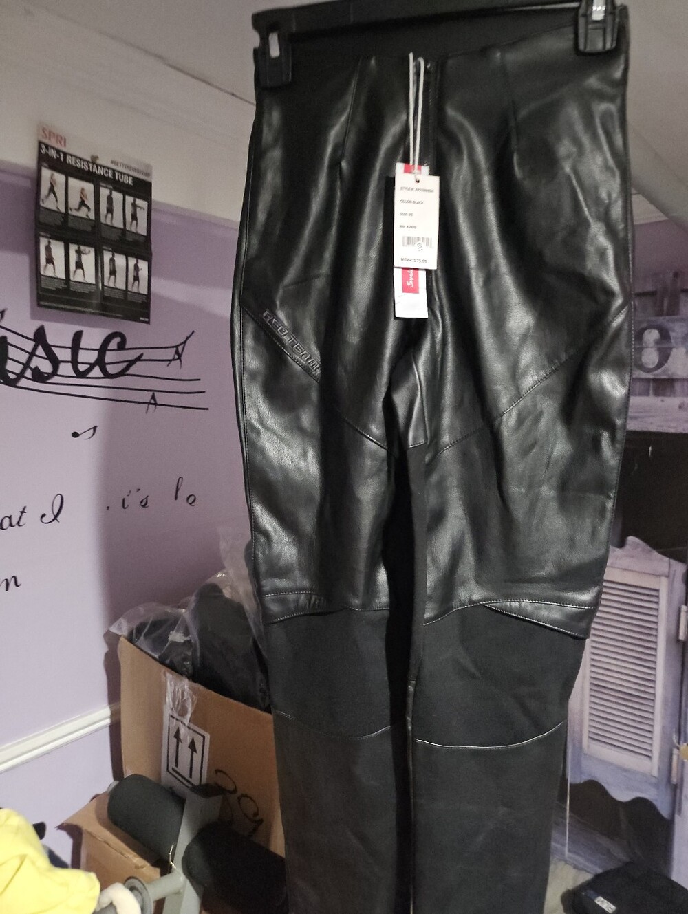 Ami Black Faux Leather High-Waist Pants